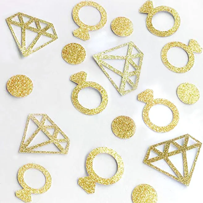 Custom Rose gold Heart Dot Round Circle Shape Foil Paper confetti sequin pack for Birthday Party Wedding Grad Christmas Decor