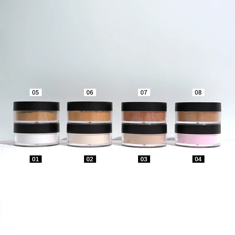 oil control vegan customized private label natural different shades  many skin tones coverage transparent pink loose powder