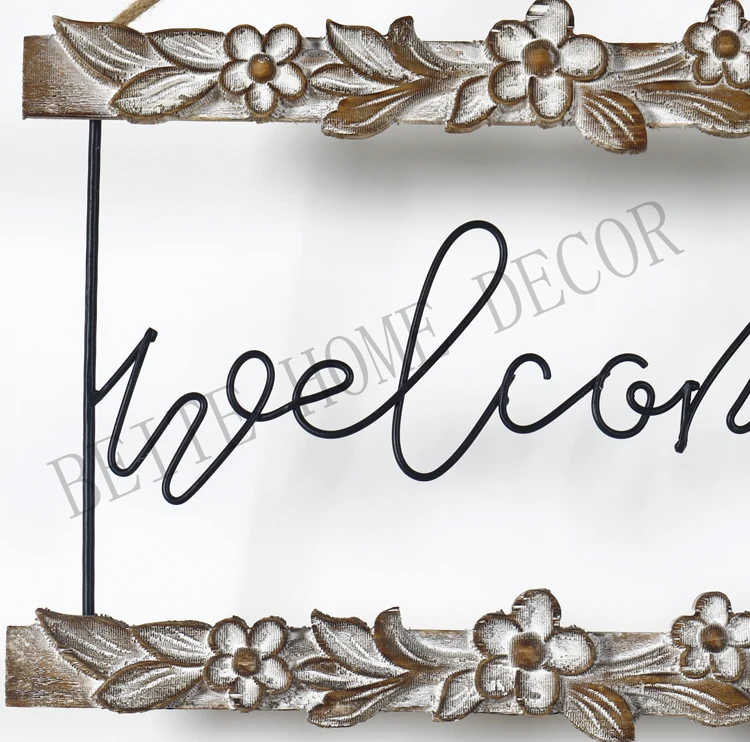 Beite Wood Lace Metal Wall Decoration For Rope To Hang