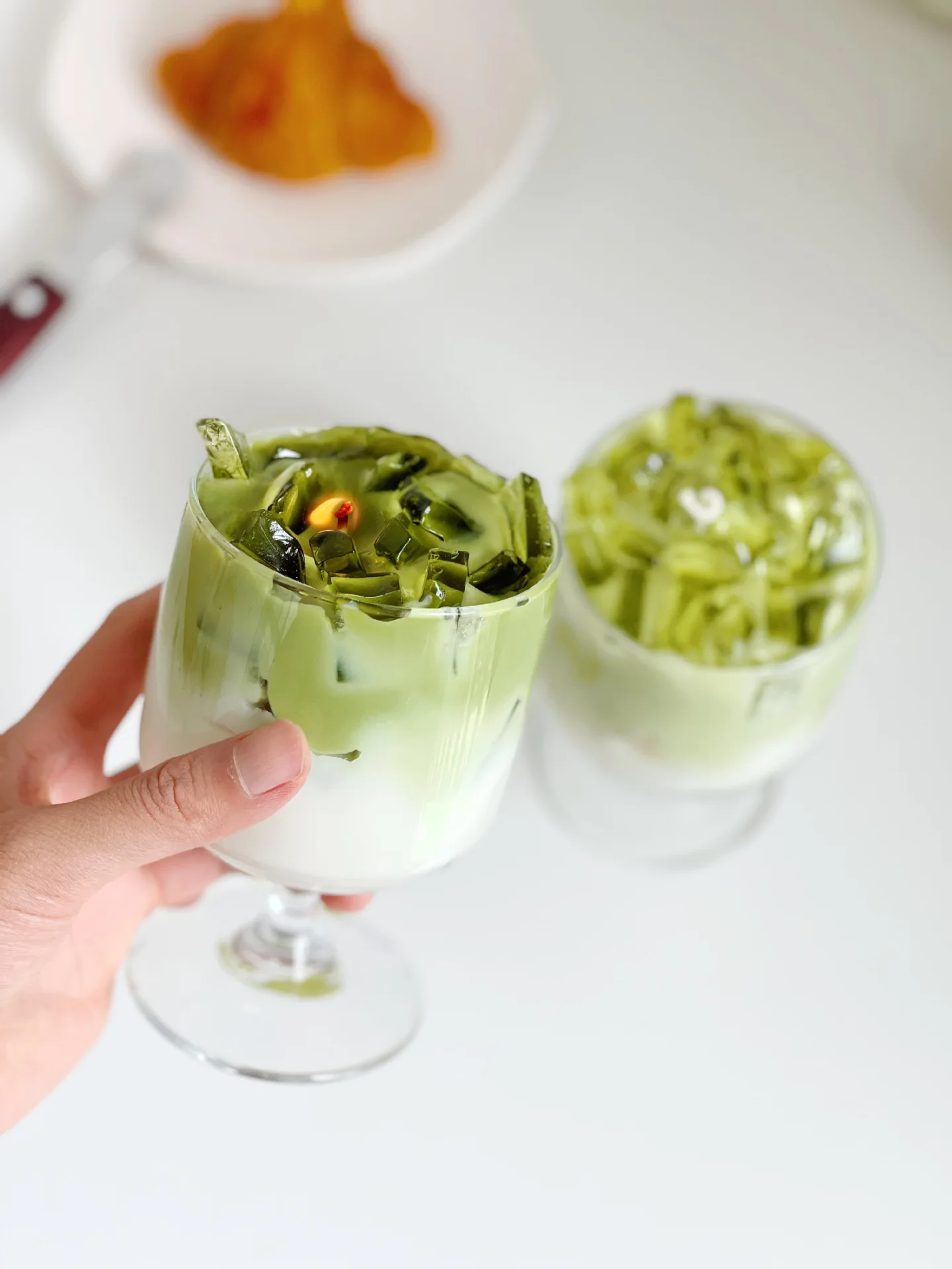 Wholesale Decor Kitchen Soy Wax White Green Short-footed Glass Ice Crea. Custom Food Shaped Scented Candles Creativity