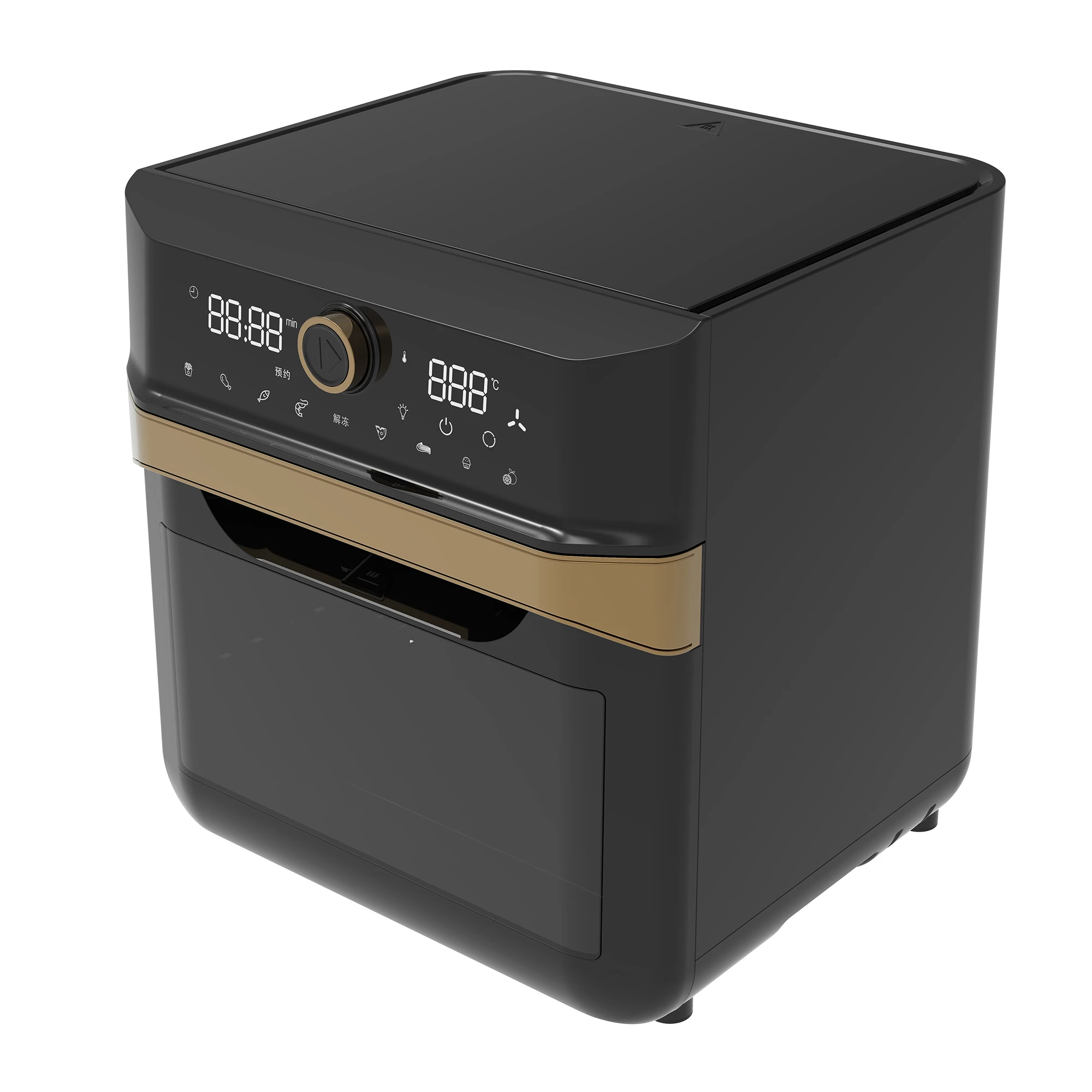 15L Stainless Steel Square Electric Oil-Free Air Fryer Oven with Temperature Control for Family and Hotel Use