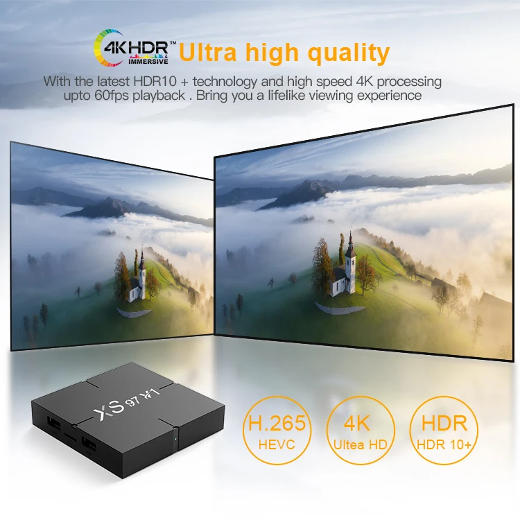 smart tech tv box High-end chip amlogic chip Xs97 V1 box tv android iptv