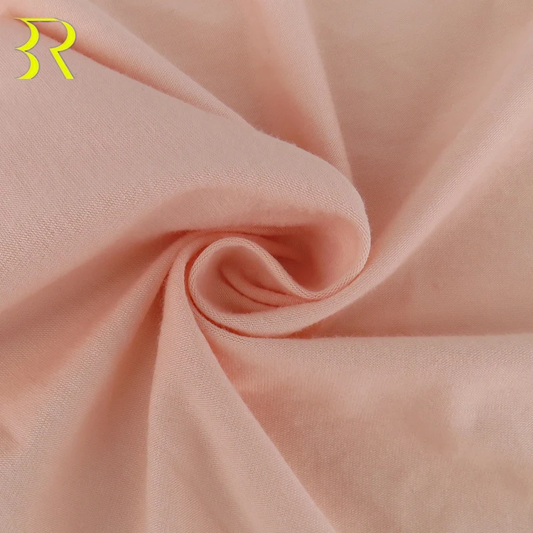 
2020 New Arrivals Ultra Fresh Knitting Bamboo Organic Cotton Spandex Stretch Jersey Fabric Yard For T Shirt 