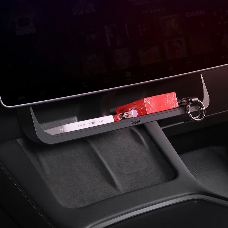 2022 Phone Storage Box Underneath Screen Organizer for Model 3 Model Y