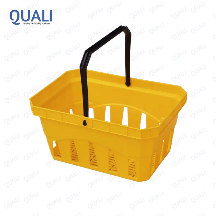 Quali Cosmetics Store Plastic Shopping Basket 15L Single Handle Plastic Basket