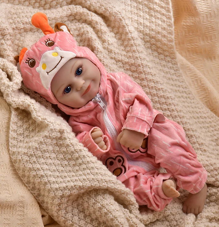 Various clothing styles full body vinyl 40cm real skin touch toy baby doll reborn doll