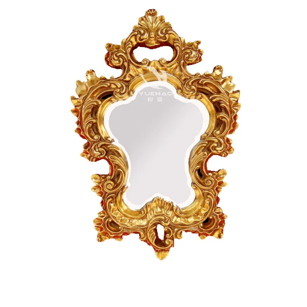 Living Room Decorative PU Mirror Frame Gold Color Wall Mounted
