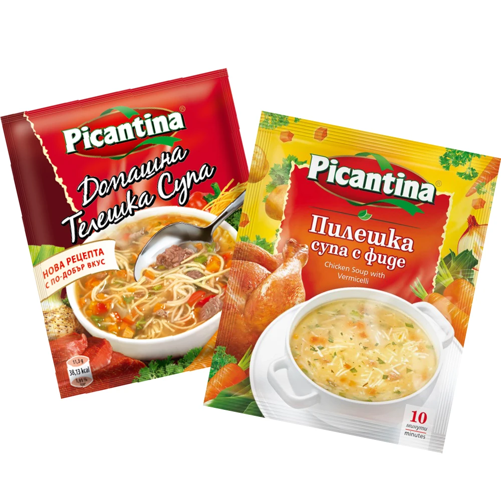 Premium Flavored Picantina Instant Beef Chicken Soup with Vermicelli Chicken Cream Soup