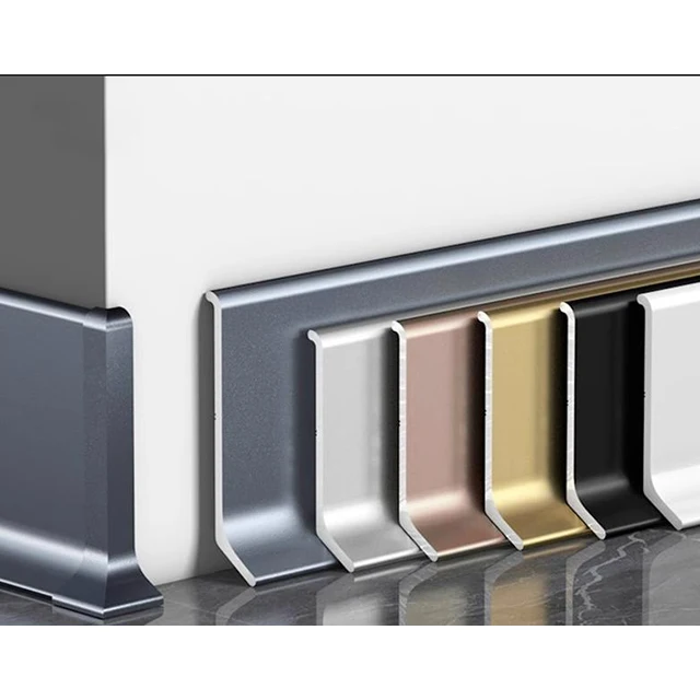 Golden Aluminum Baseboard Floor Skirting Aluminum Led Baseboard Skirting Profile Strip