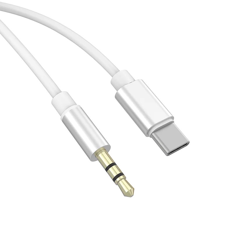 NB1244 type-C male to audio 3.5mm male audio adapter audio cable with volume control Mic