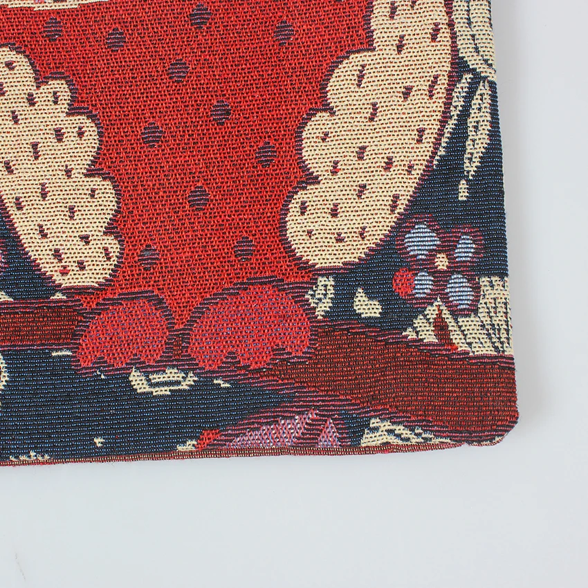 custom design cotton polyester tapestry woven double embroidered tote bag shopping bag with logo