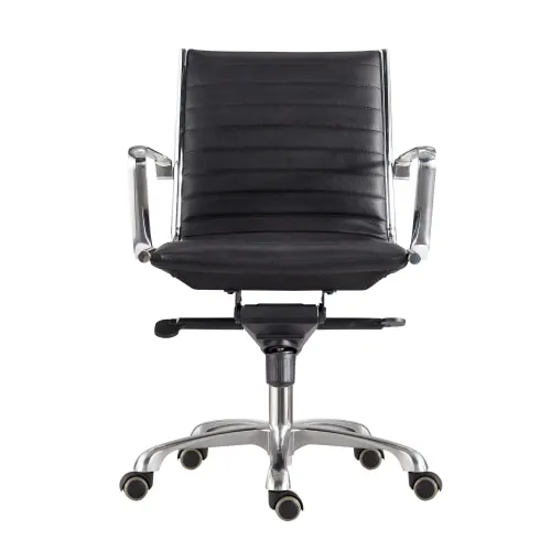 
Revolving Leather Char Adjustable Middle Back Metal Base Swivel Office Chair For Sales 