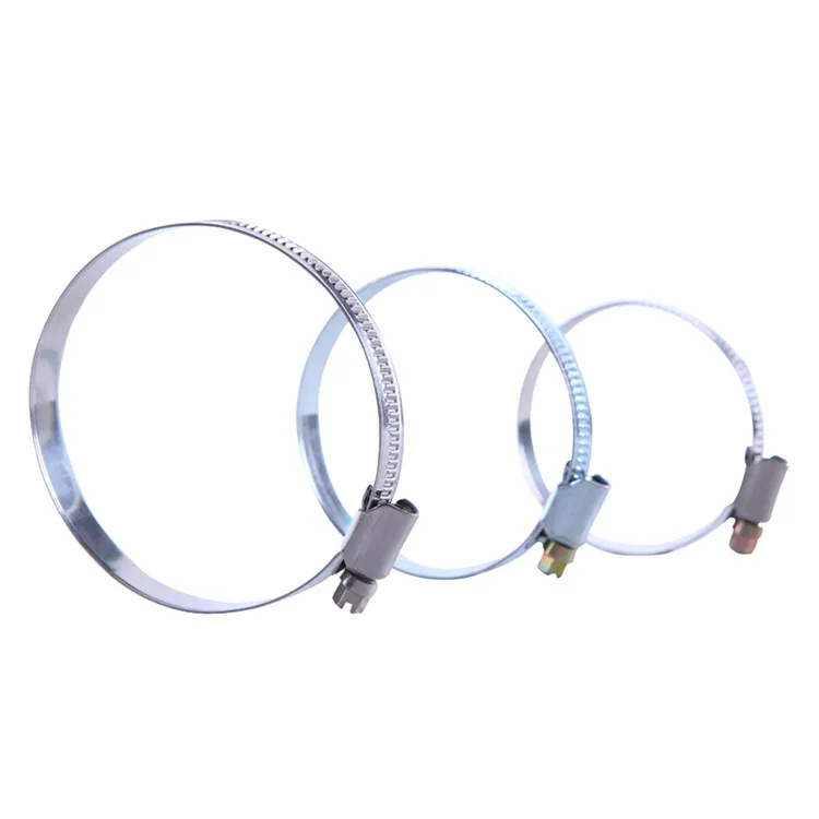 Good Price with High Quality German Type Blue-White Galvanized Non-Perforated 9mm and 12mm Band Hose Pipe Worm Gear Pipe Clamps