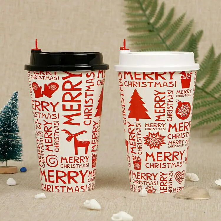 Manufacturers custom paper cup advertising paper cup printing logo christmas design paper coffee cups