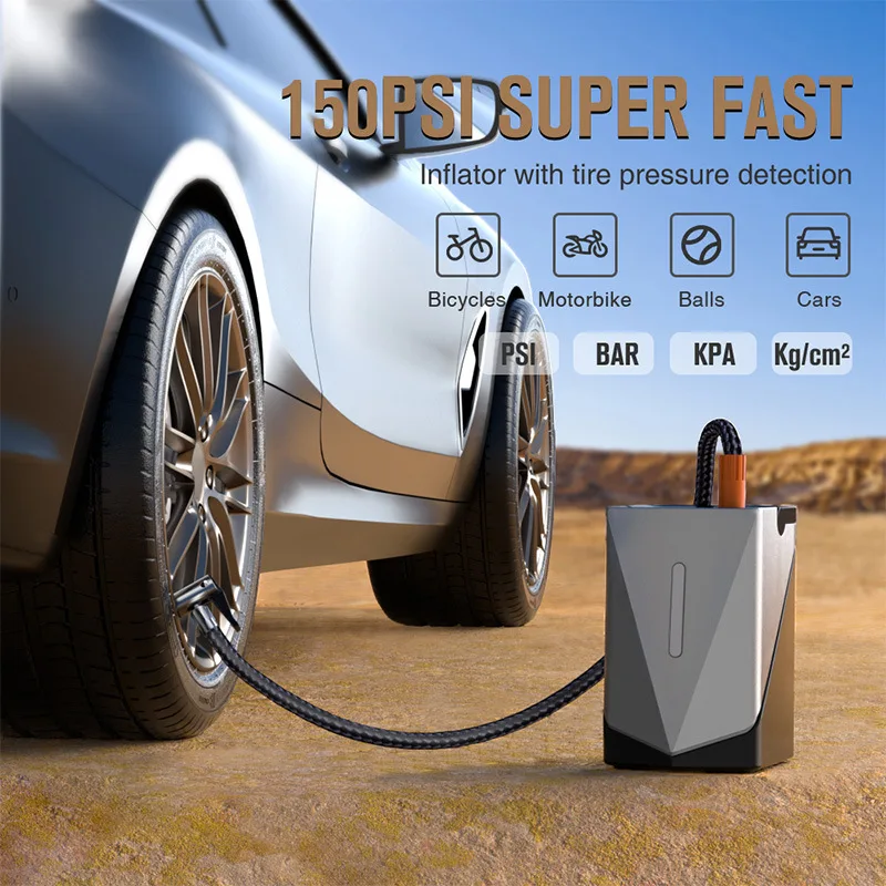 High Power Car Jump Starter & Air Compressor 12000mAh Battery Auto Emergency Booster Tools Jump Starter with Power Bank