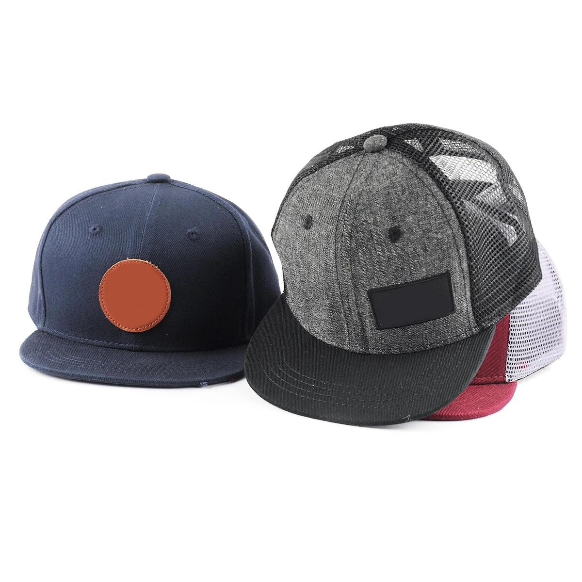 OEM custom toddler snapback cap fashion small size children kids snapback hat with patch