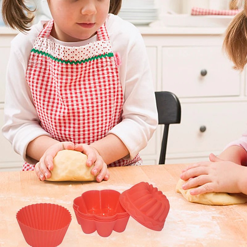 36 Pieces Children DIY Cake Decorative Tools Food Grade Silicone Kitchen Baking Molds Set for Kids