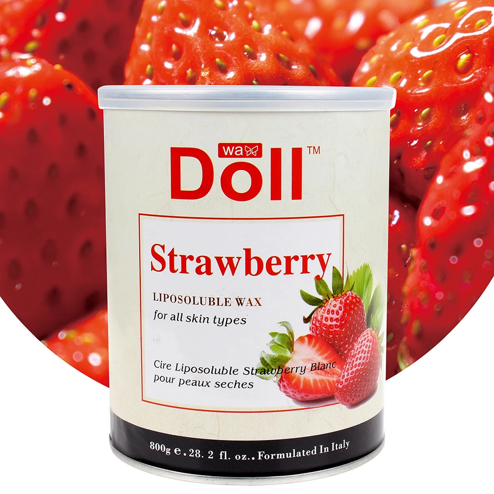 100% Natural strawberry Flavors 800g Hair Removal Cold Wax in tin can depilatory soft wax warm wax for hair removal