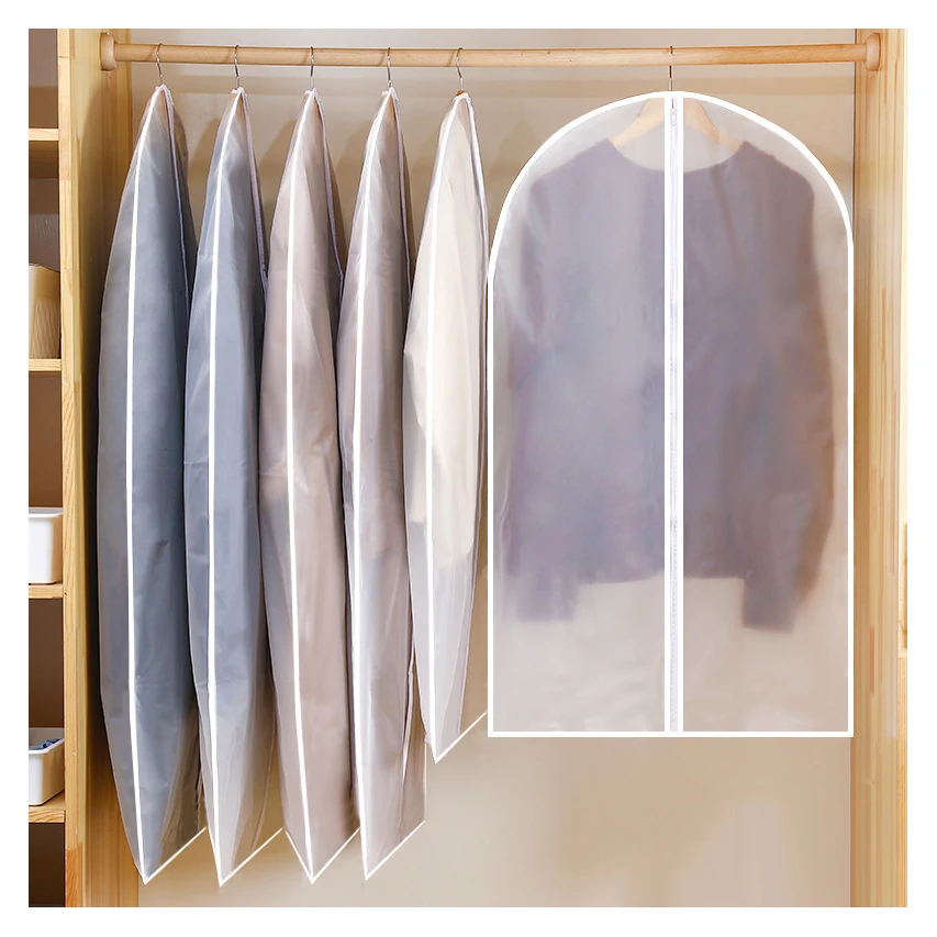 Прозрачный PEVA висячий мешок для одежды пылезащитный чехол пластиковый хранения с застежкой-молнией шкафа