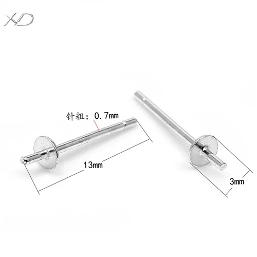 XD P034 925 sterling silver earring findings  925 sterling silver earrings  half hole bead earrings