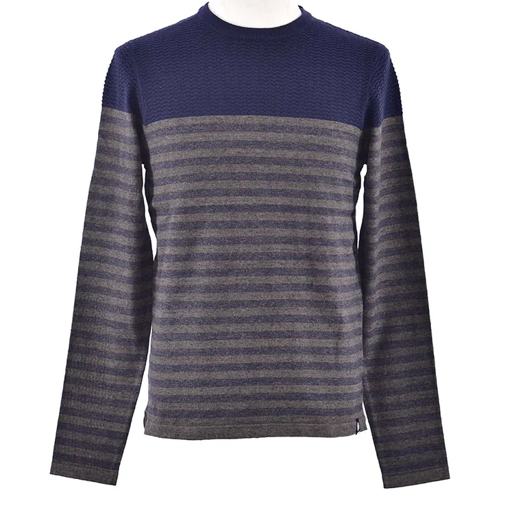 Мужской полосатый вязаный свитер, пуловер с вырезом лодочкой, хлопковый свитер для мужчин