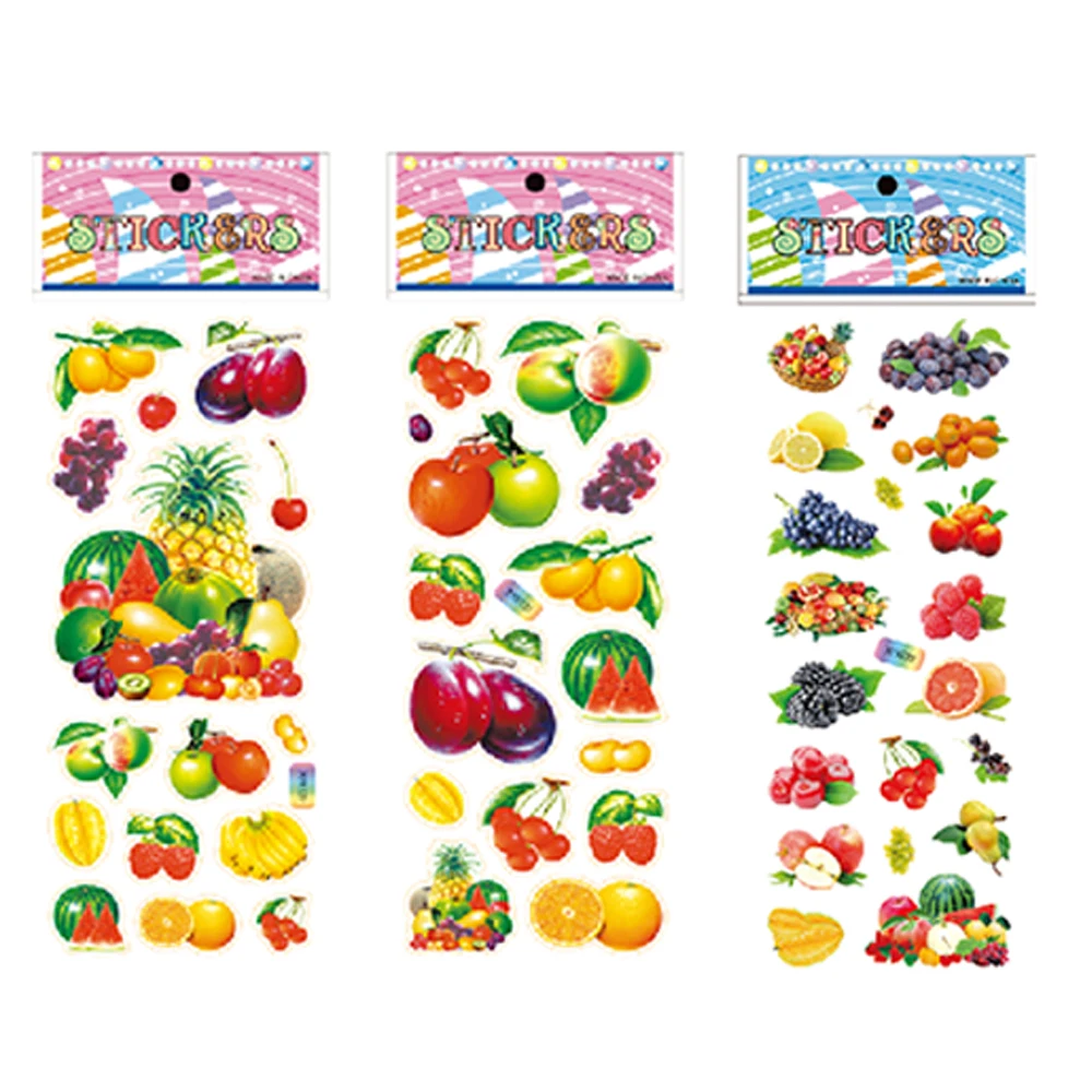 Factory wholesale pvc fruit stickers teenagers and children notebook water bottle suitcase skateboard open anime stickers