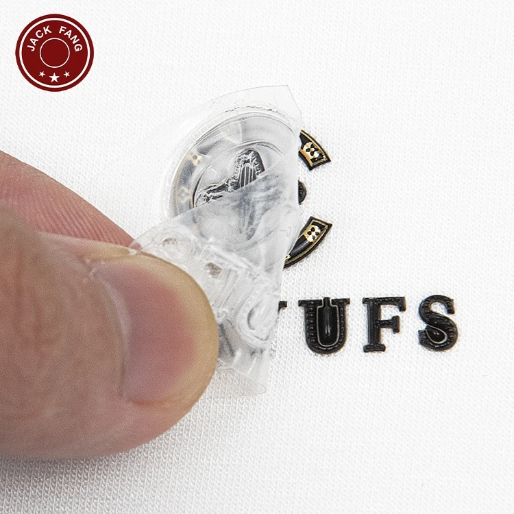 Custom Logo Printed 3D Raise Silicone Rubber Print T-Shirt Printing Brand Heatpress Self Adhesive Rubber Logos