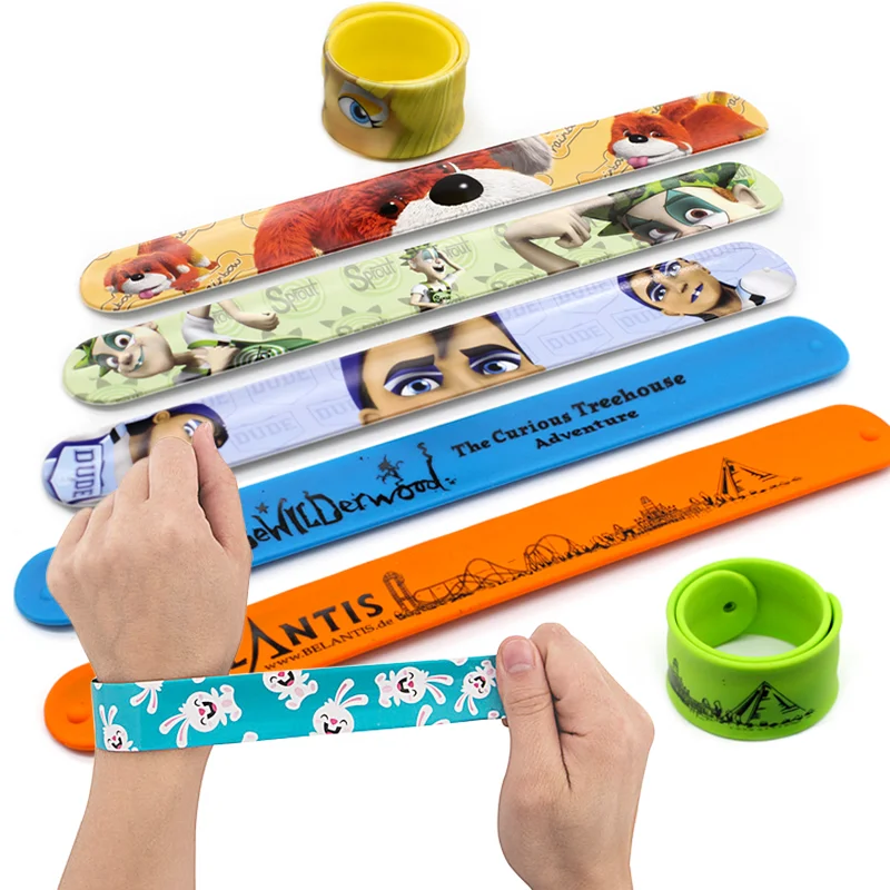 Custom Personalized Animal Print Wristband Silicone Slap Band Sublimation Slap Bracelets For Kids