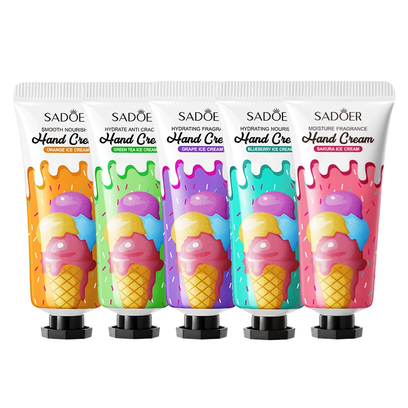 OEM SADOER Fruit Plant Moisturizing Hand Cream Green Tea Orange Repair Dry Skin Lotion Nourishing Whitening Organic Hand Cream