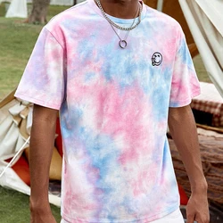 Custom Logo New Trends Tie Dye O Neck Short Sleeve Tee Shirt Cotton Unisex T shirt