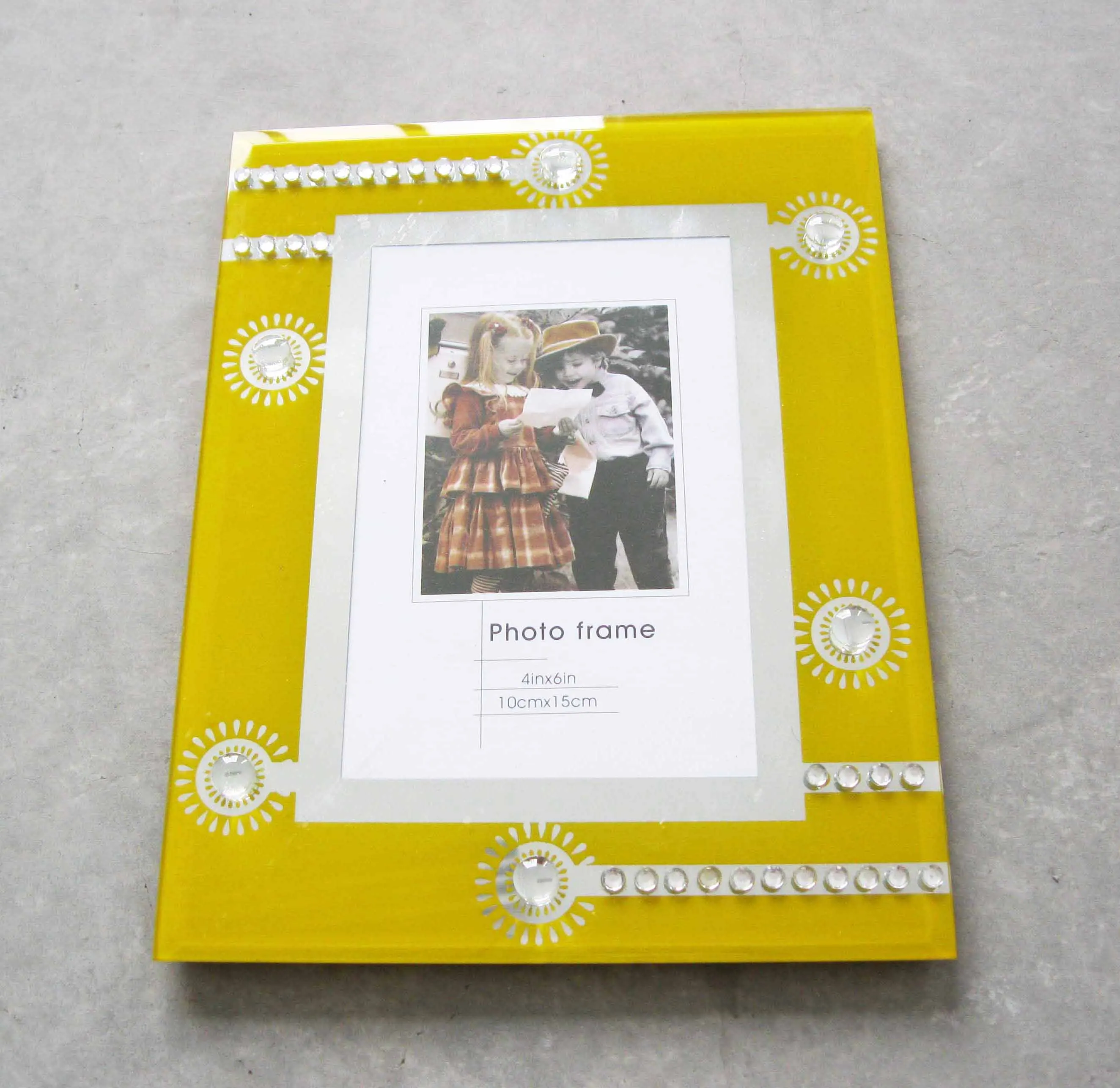 13x18 Glass Frame, blue glass photo frame, jewelry glass picture frames