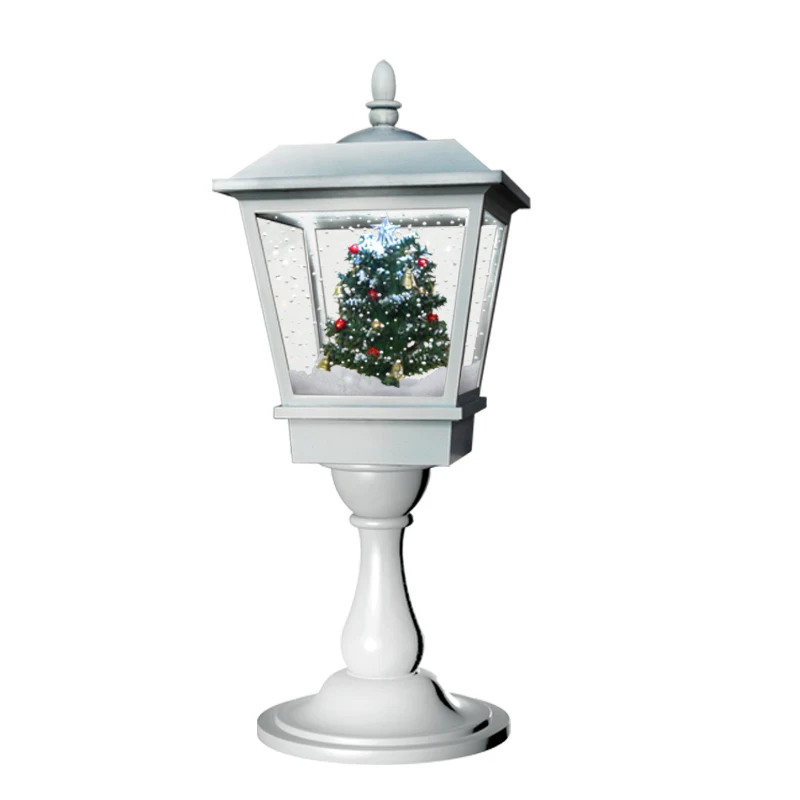 New Christmas Decorations Creative Mini Float Snow Lights Festive Set Decoration Power Props Street Lamp