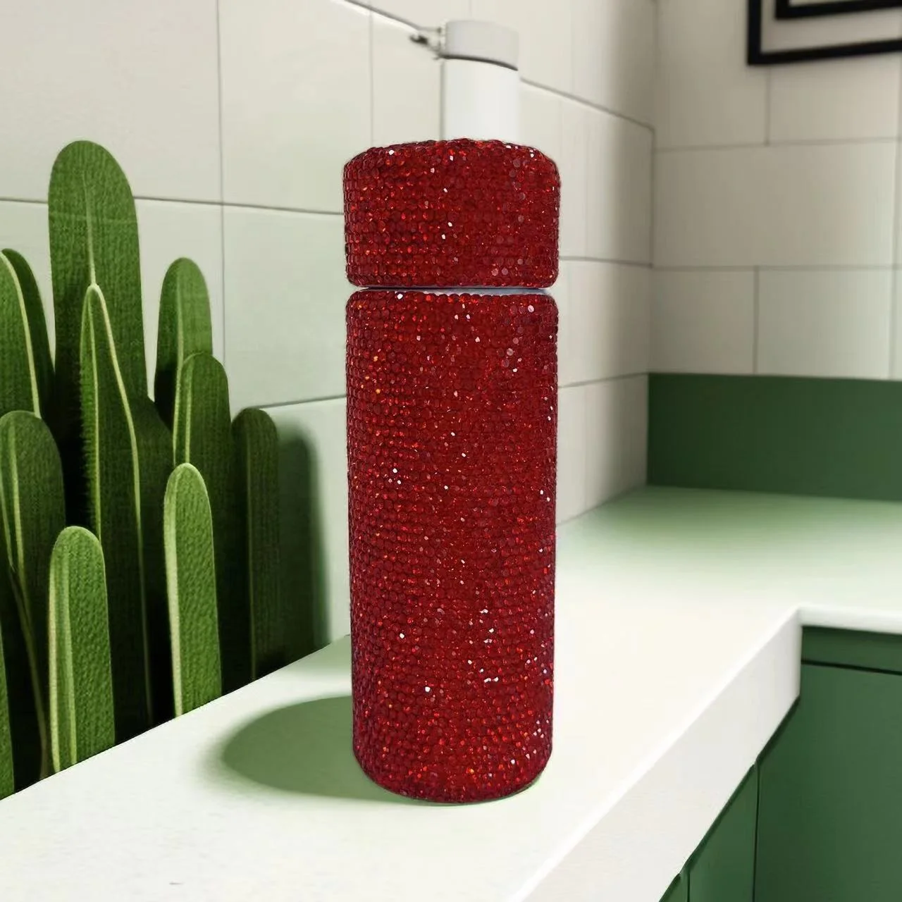 Crystal Rhinestone Diamond Mug Portable Pocket Car Coffee Insulated Flask Thermos Tumbler Bling Vacuum Cup