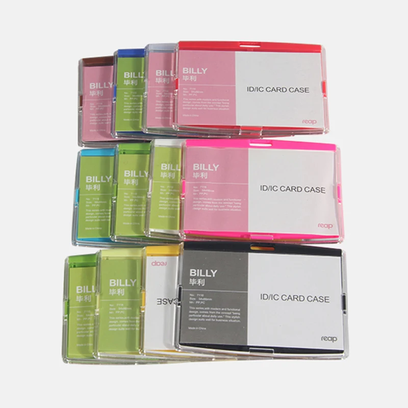 Holywish Plastic Hard Custom Solid Colored Designer Card Holder Plastic ID Card Holder