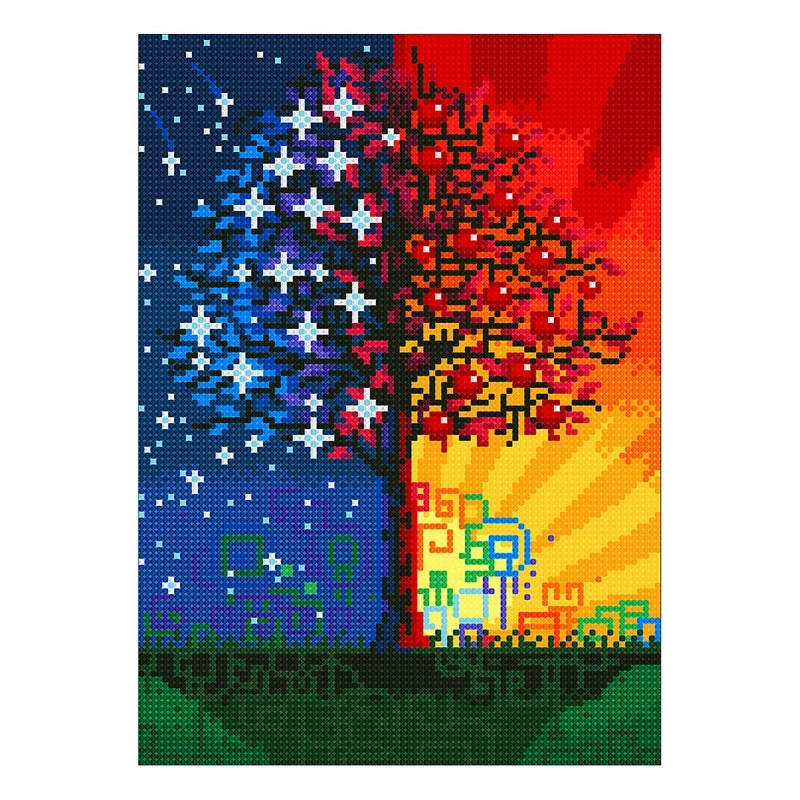 Leisure Languid Rustic Style Tree Design Bedroom Sitting Room Wall Painting  DIY Diamond Painting