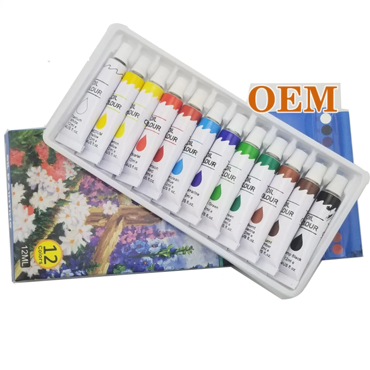 
Wholesale 12 color oil paint DIY 12ML graffiti aluminum tube set 