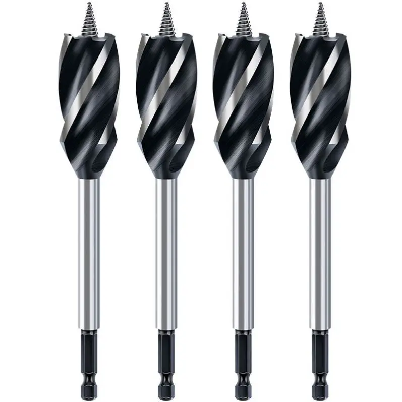 TEBAK 19.5mm 21mm 24 mm fast boring auger bits Carbon Steel Hex Shank Four Slot blade Wood Auger Drill Bit