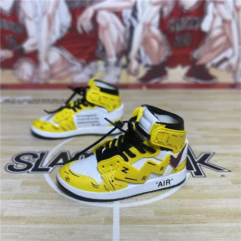 Soft Pvc 3D Sneakers Anime Joint 1/6 mini Shoes Creative J ordan Sneaker Keychain With Box