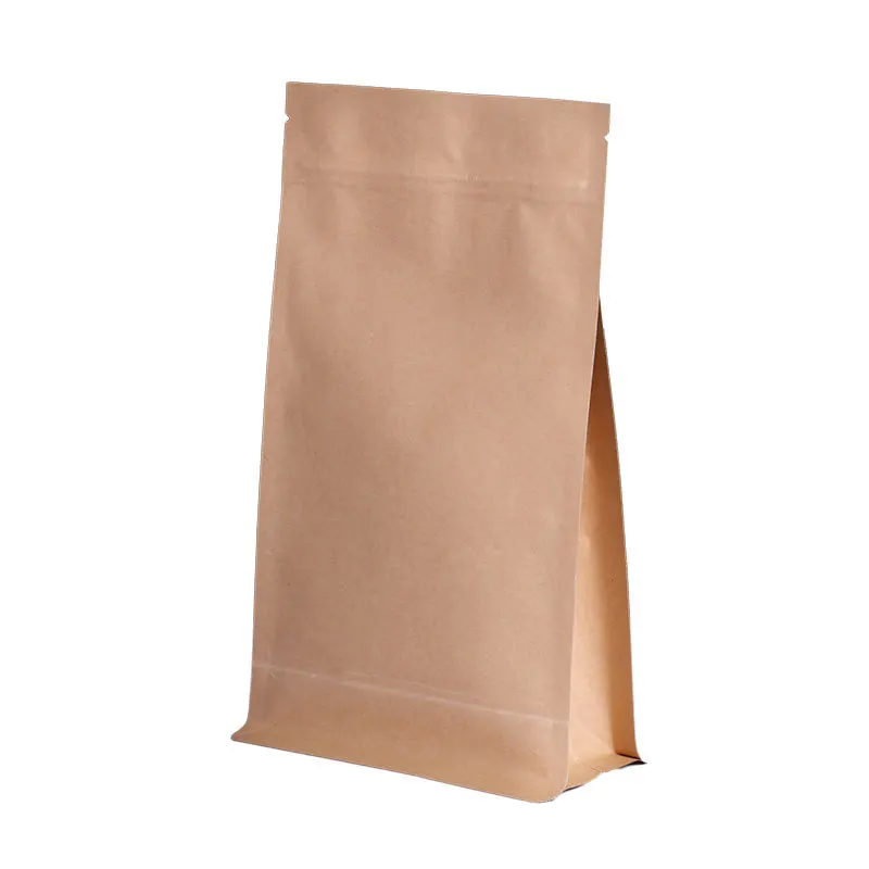 Craft Food Snacks Square Bottom Tin Tie Paper Coffee Stand Up Pouch Bag Small With Zip Lock and hole