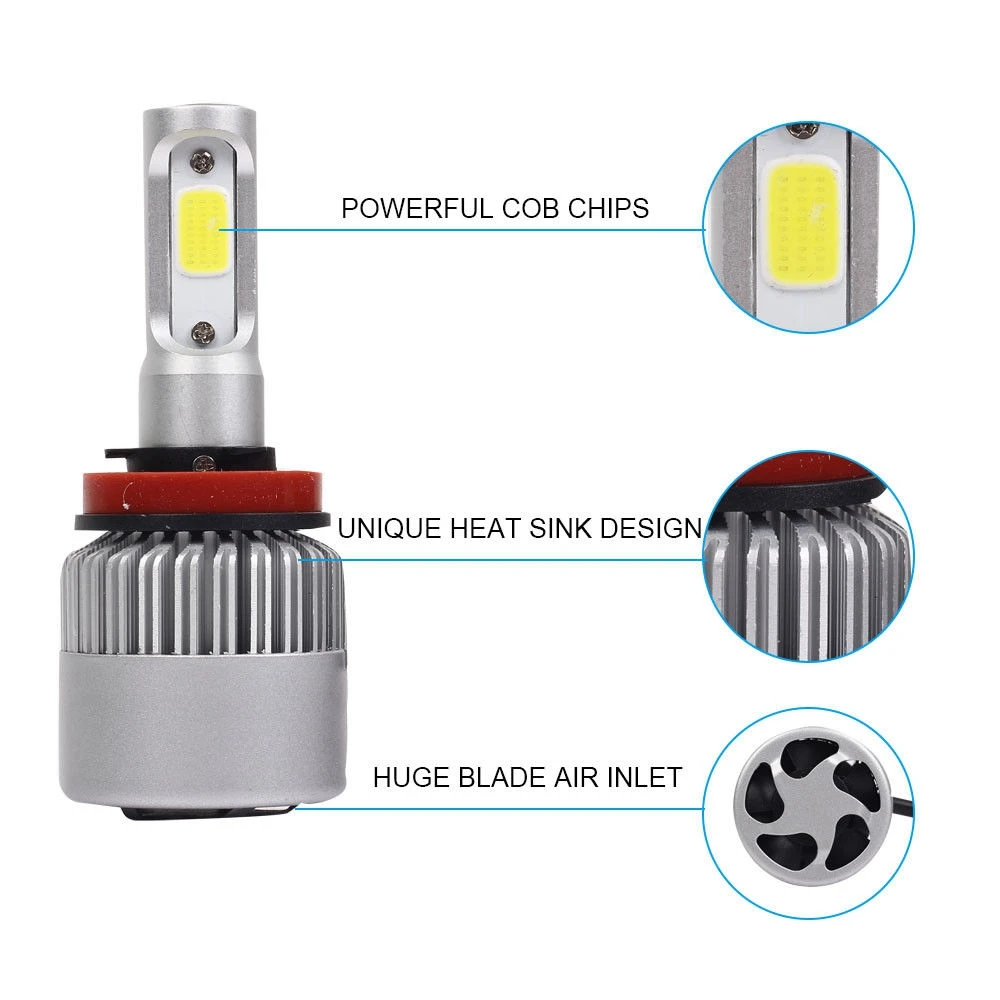 auto led light C6 11000 lumen H4 LED xenon headlight bulbs H7 Car LED Headlight system luces led 72W other headlights