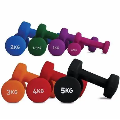 Colorful Vinyl Neoprene Coated Dummbell Dipped Hex Dumbbell