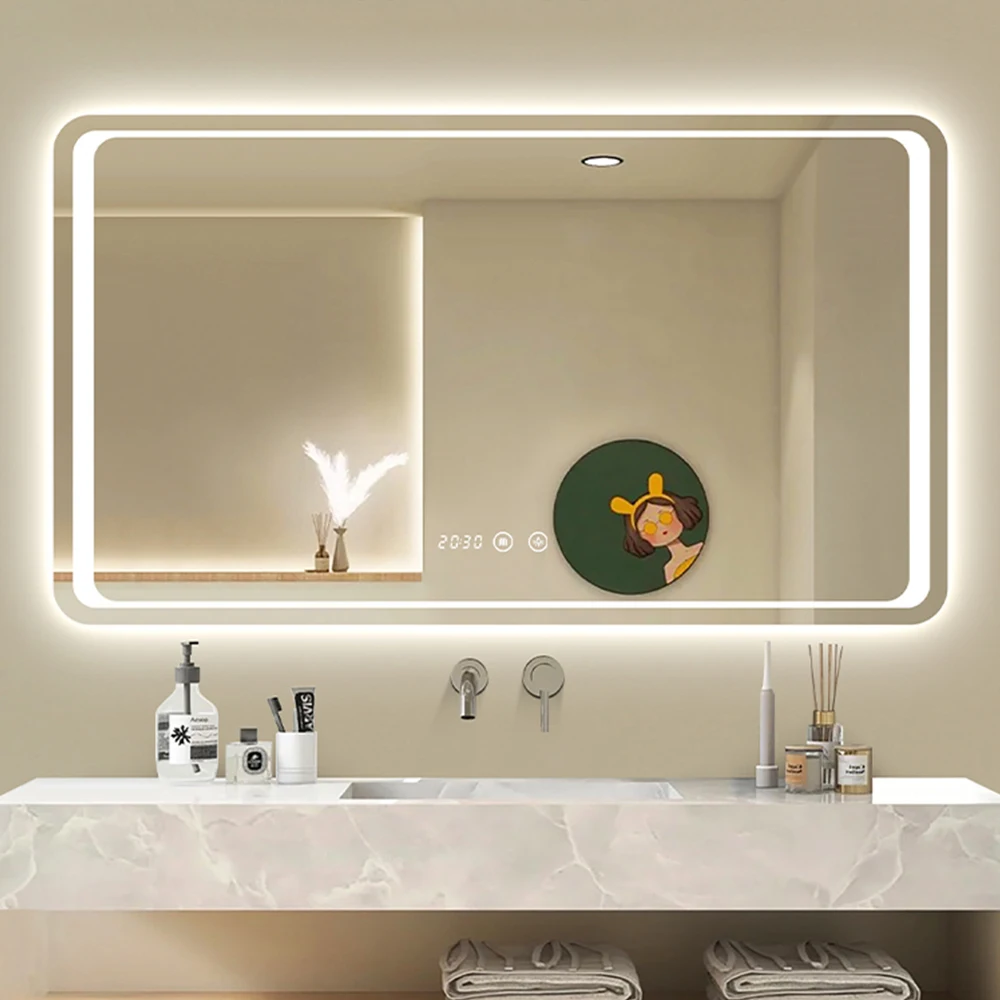 Luxury look mirror intelligent design LED light blue-tooth antifogging bathroom mirror two way mirror