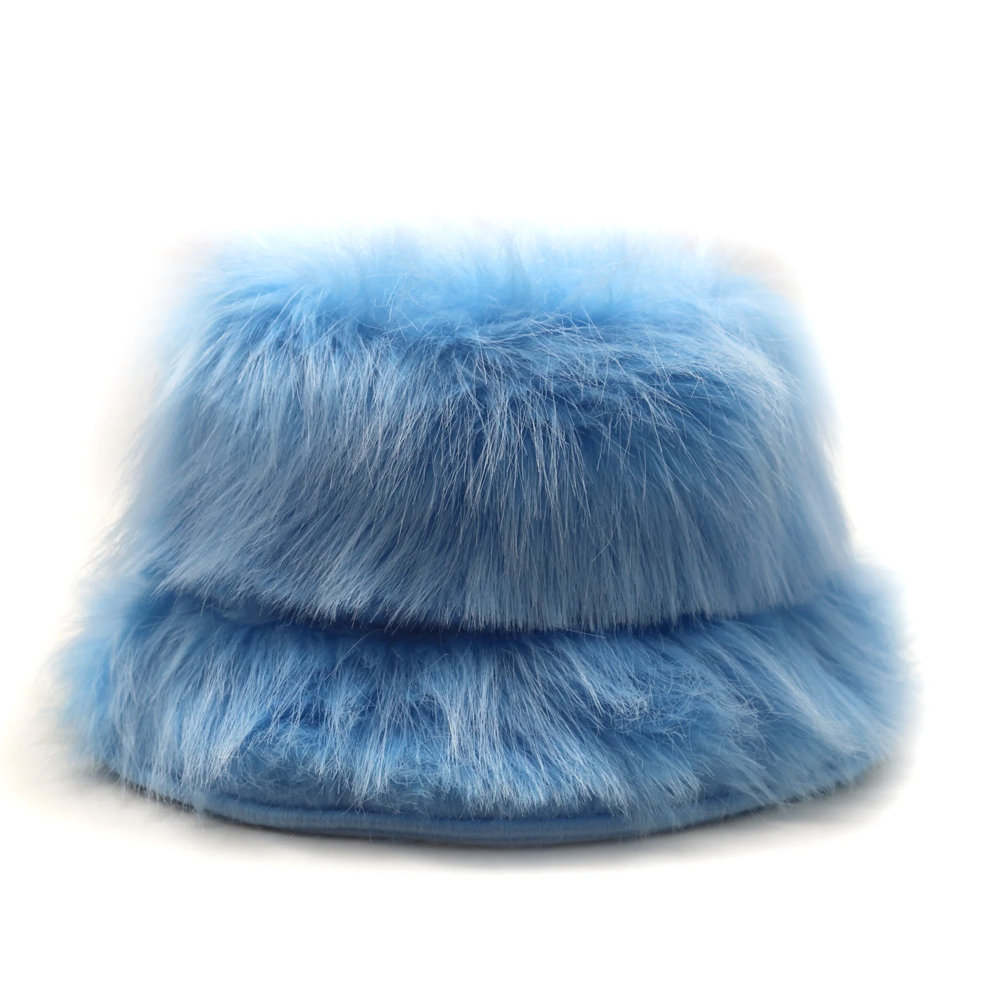 designer fox fur fisherman hats fluffy bucket hats with custom logo