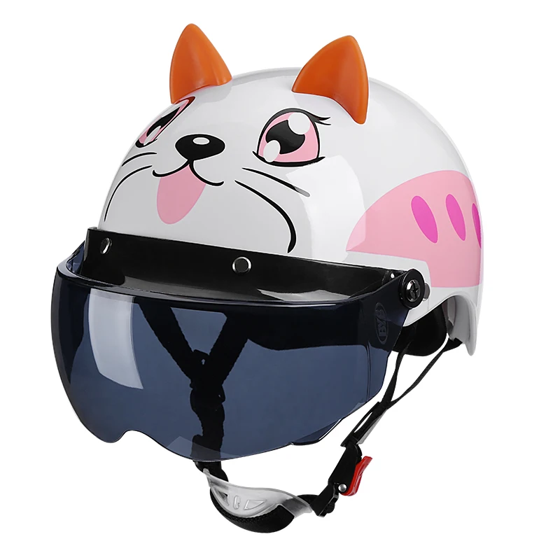 BYB/X-866 Cascos Motocicleta Half Face Motorcycle Electric Bike Helmets Cartoon Animal Helmets Made In China