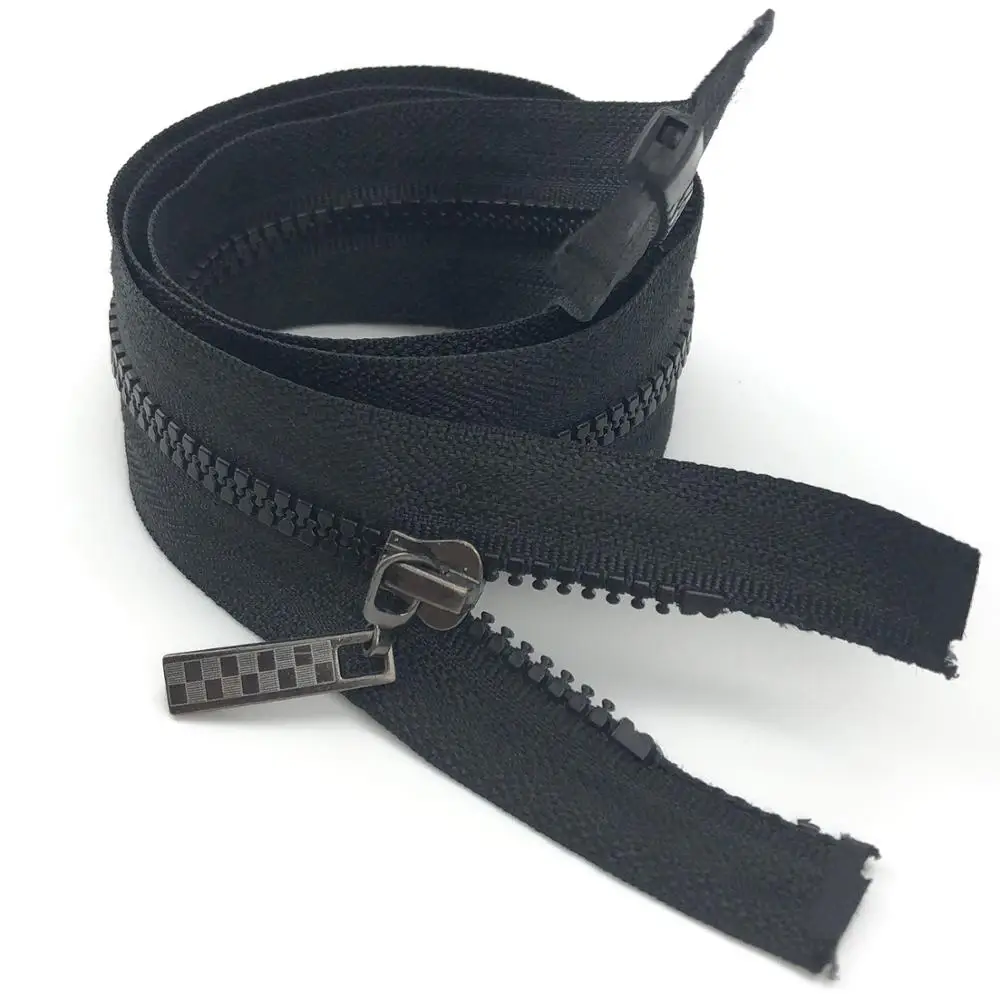 NO.3 Chunky PE Zipper Custom Open Ended zip Plastic Teeth 60cm Resin Zippers