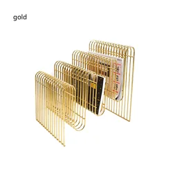 High quality gold desktop modern rack magazine rack metal wire magazine display racks