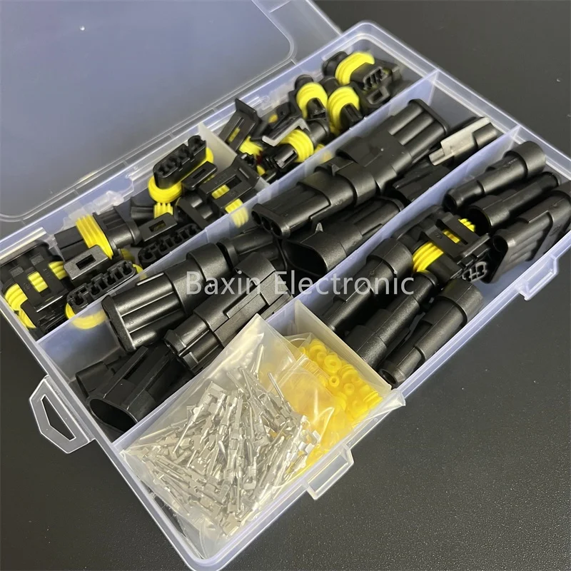 300Pcs 1.5 superseal 1/2/3/4 Pin Waterproof Wire Connectors Male and Female Automotive Electrical wire connectors kit