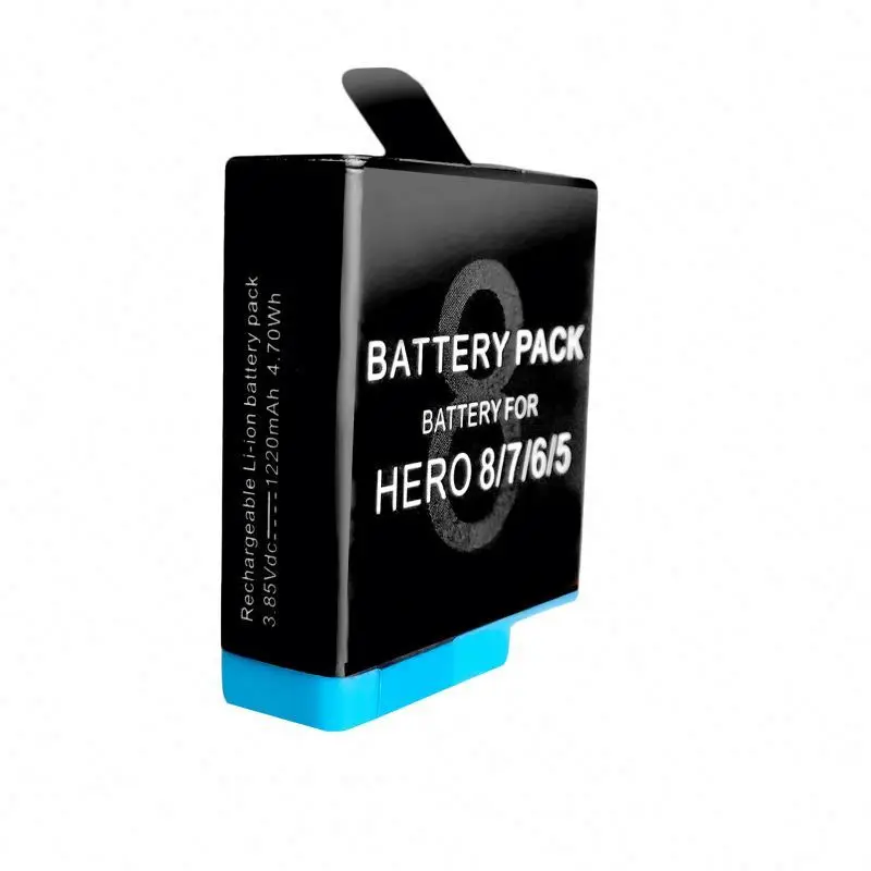 3.85V 1220mAh Rechargeable Gopros 8 Battery Action Camera Battery for GoPros Heros 8 7 6 5 Black (1600600359695)