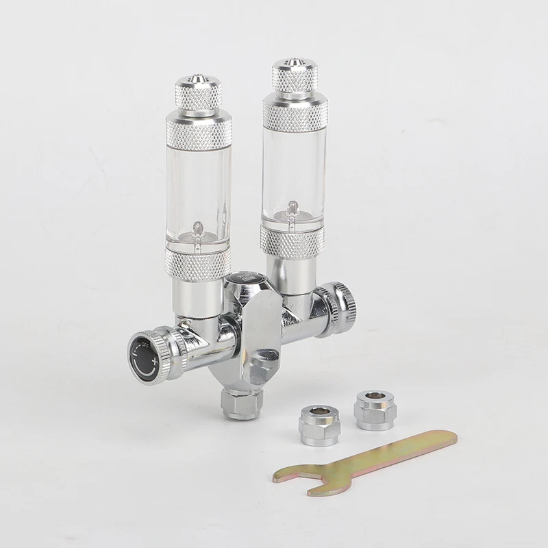 Aquarium CO2 Exclusive 2 way splitter regulator solen Valve with 2 bubble counter for Plant Tank Water Grass Grow