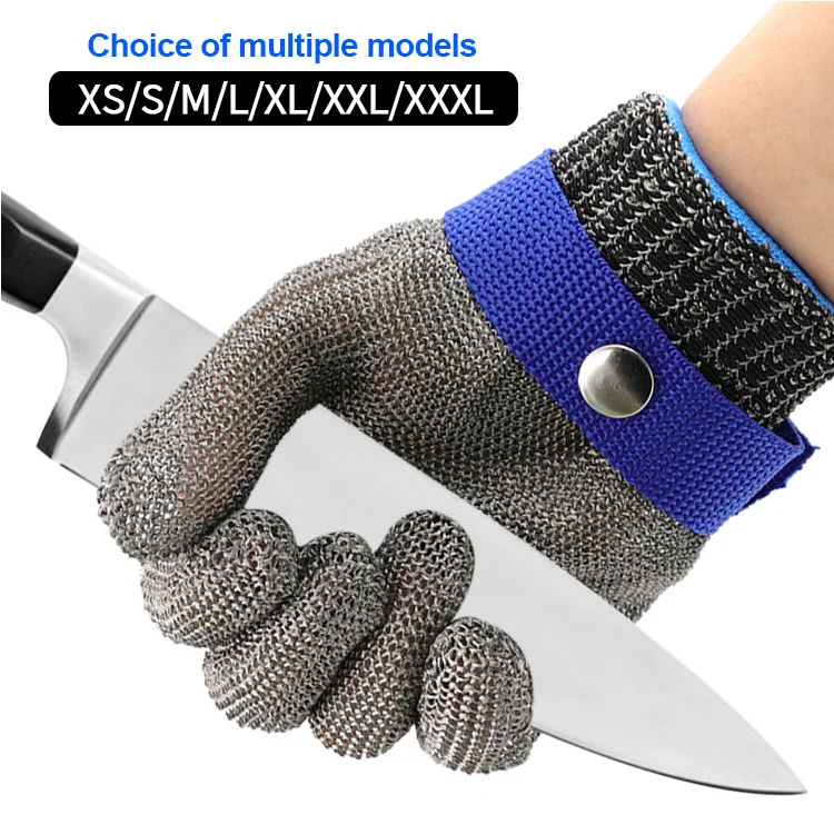 Cut Resistant Durable Rustproof Butcher Cutting Protection Stainless Steel Mesh Metal Wire Gloves